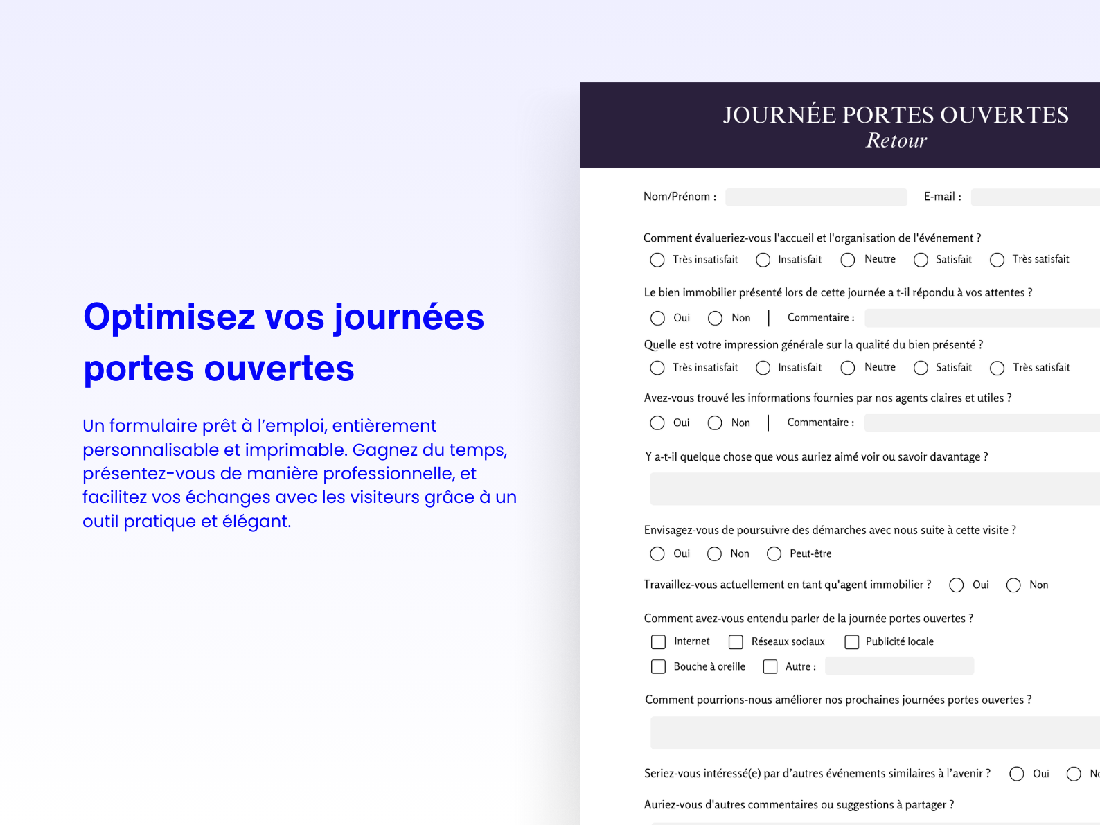 Formulaire immobilier