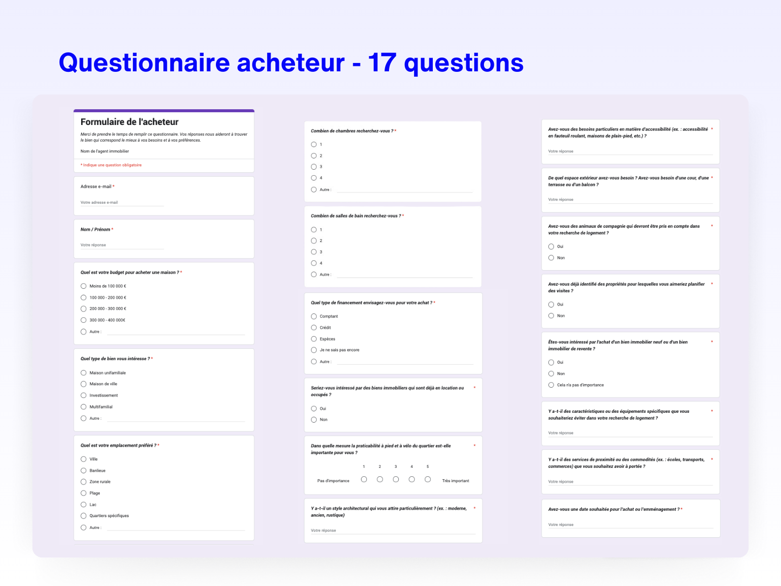 Questionnaire immobilier Google Forms – Simplifiez les transactions d’achat et de vente !