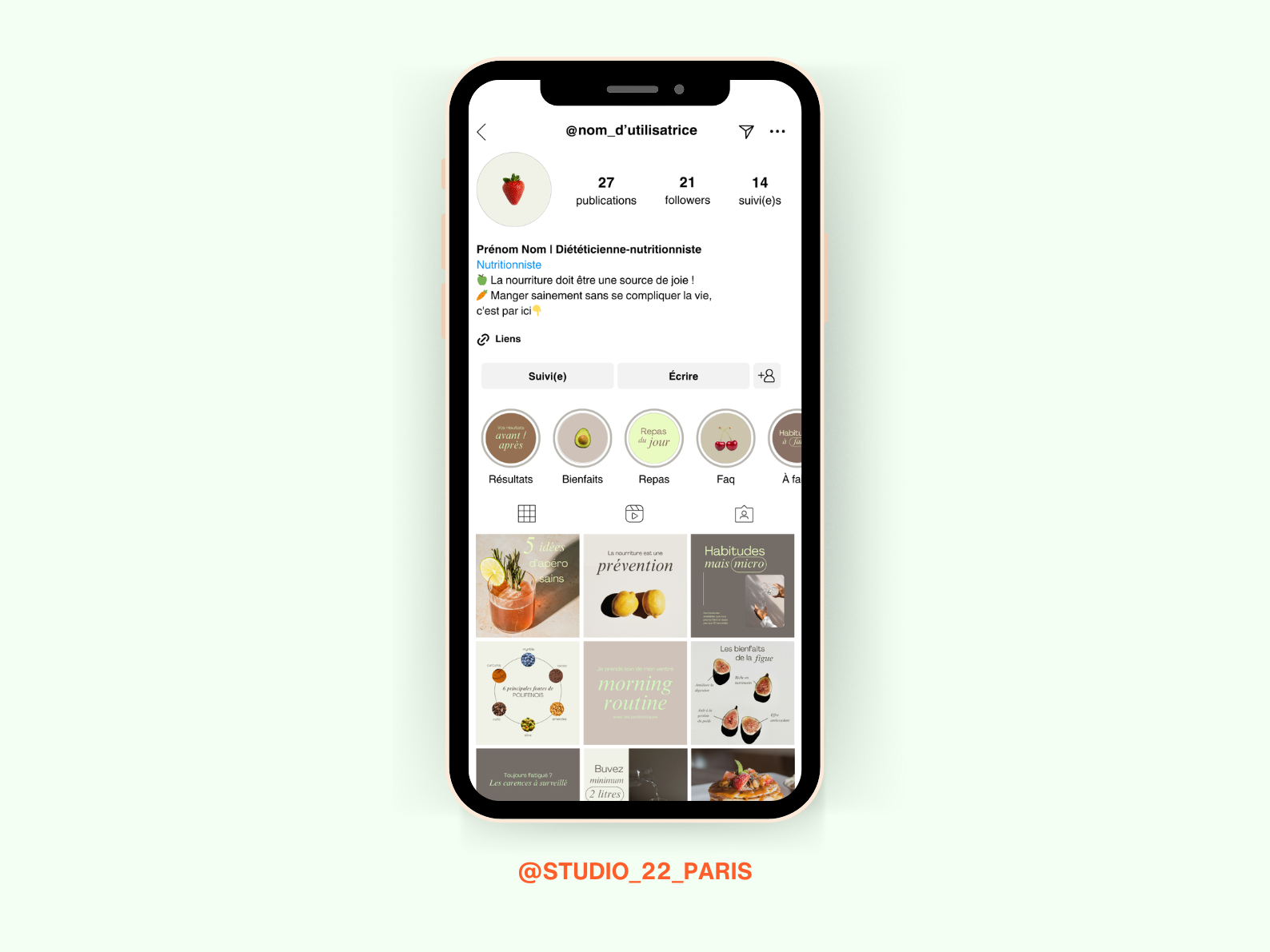 12 couvertures stories à la une instagram – Nutrition