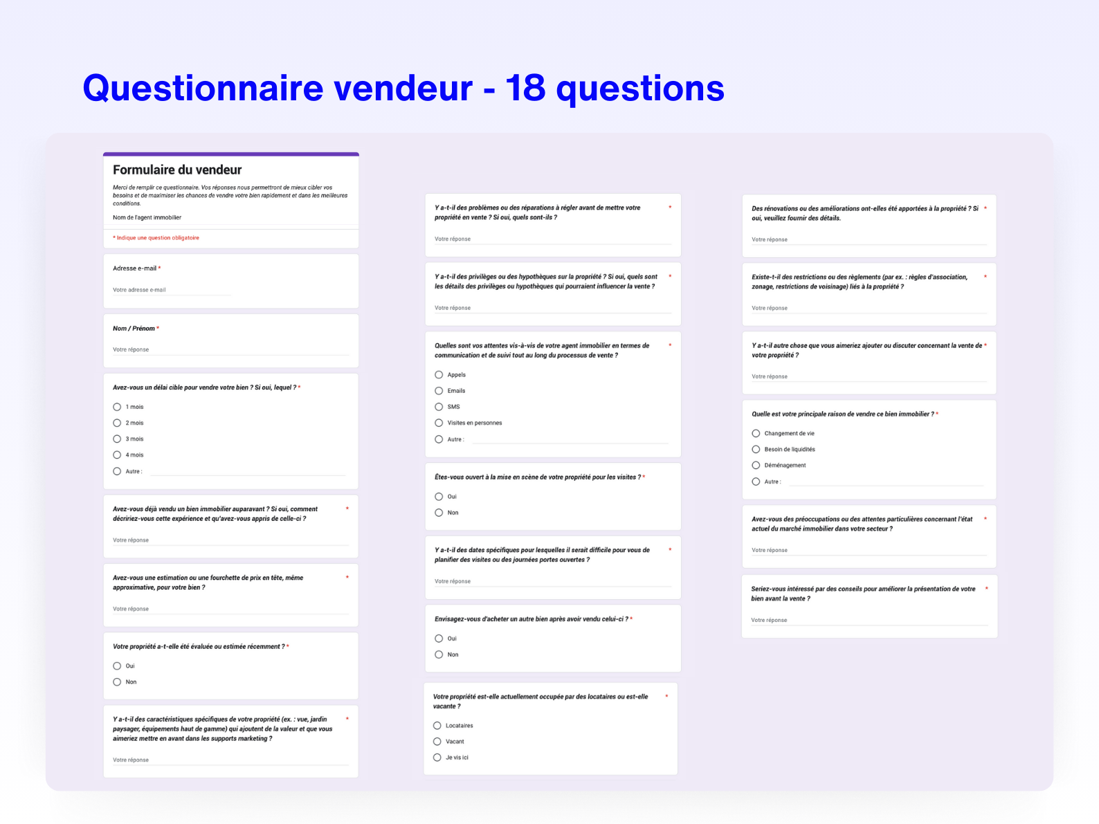 Questionnaire immobilier Google Forms – Simplifiez les transactions d’achat et de vente !