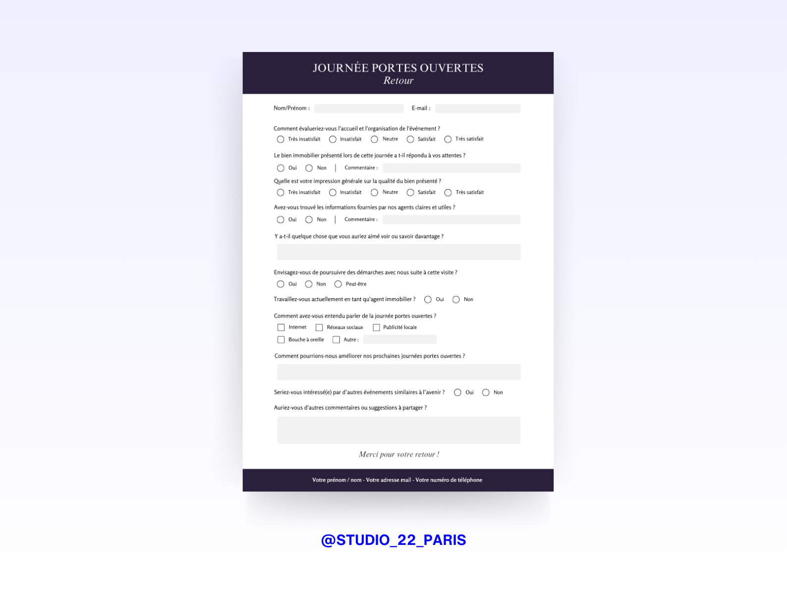 Formulaire immobilier