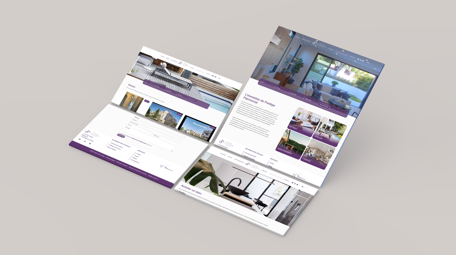 Maquette site internet – Purple Immo Prestige
